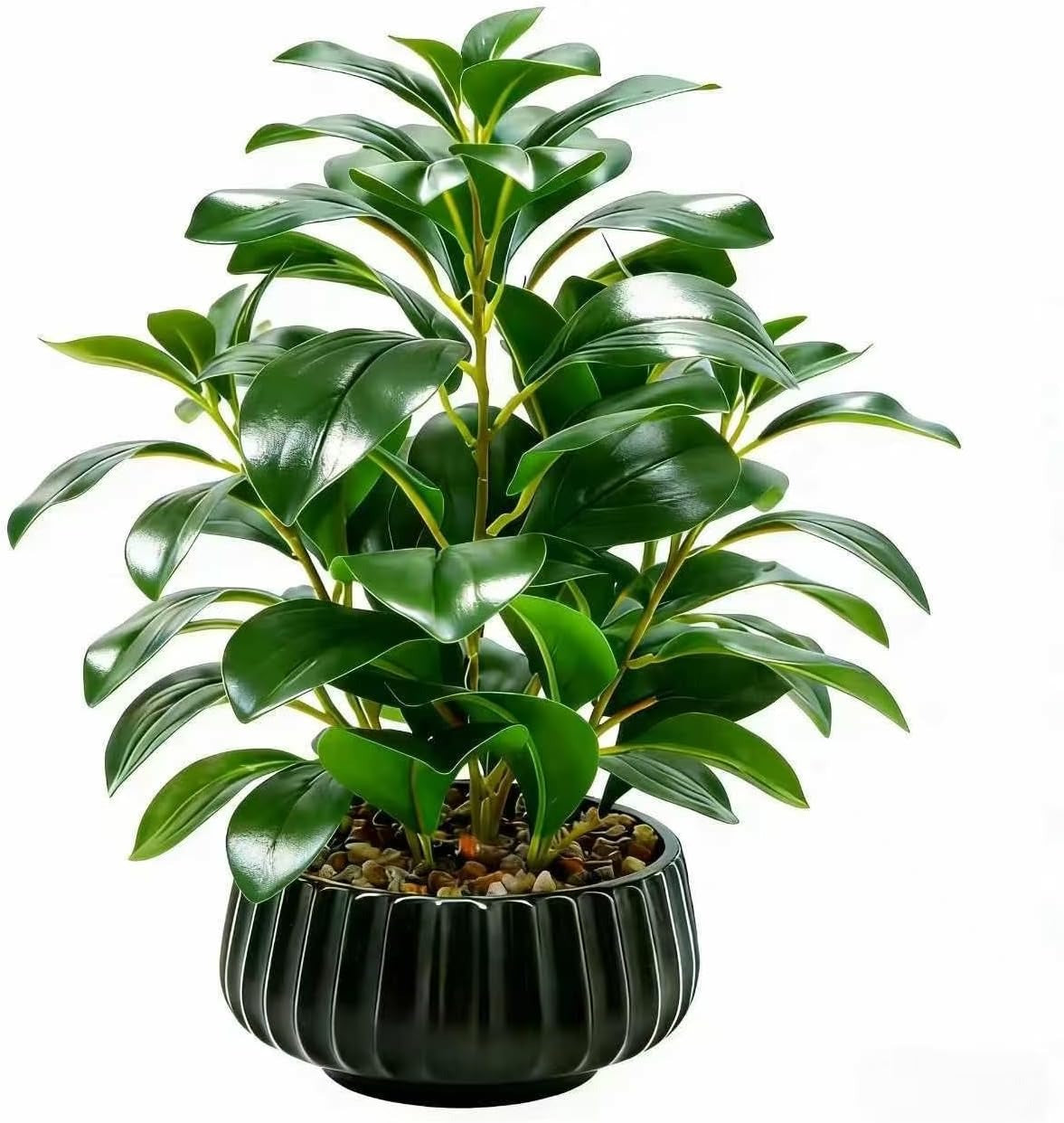 Faux Olive Plant, 12-Inch | Artificial Olive Tree with Rustic Planter for Home & Office Decor