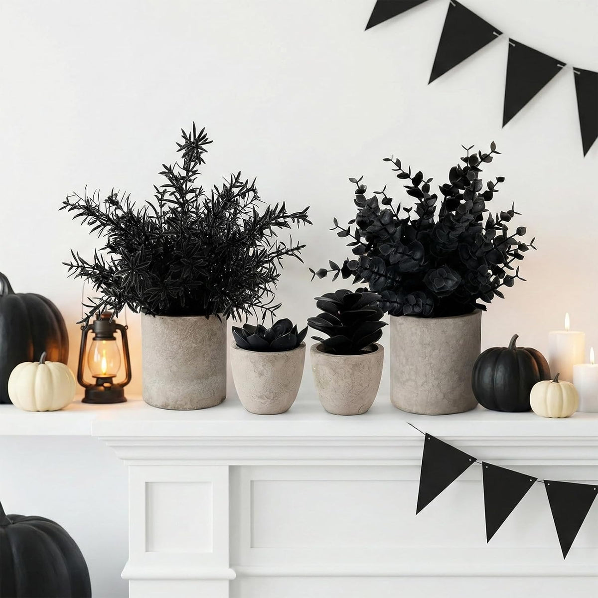 Small Fake Plants, Set of 4 | 10" Faux Potted Indoor Plants for Home & Office Decor