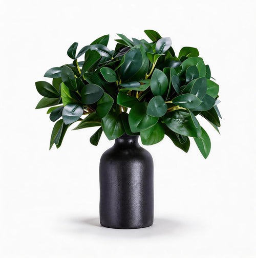 12" Artificial Eucalyptus Plant in Ceramic Vase – Small Faux Greenery for Desk, Shelf & Home Decor