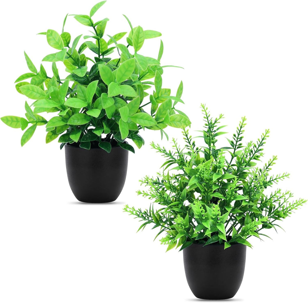 Faux Potted Daisy & Eucalyptus Plants, Set of 4 | Desk & Home Decor Indoor Outdoor