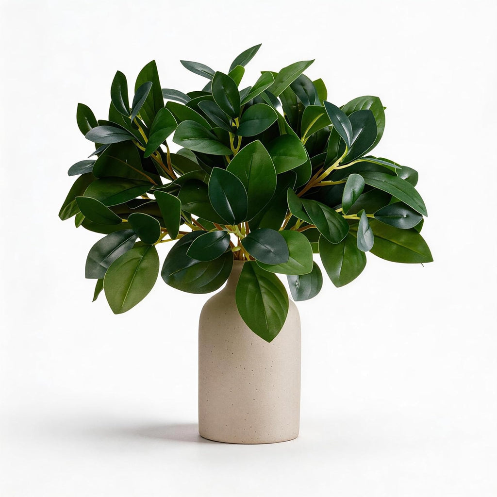 12" Artificial Eucalyptus Plant in Ceramic Vase – Small Faux Greenery for Desk, Shelf & Home Decor