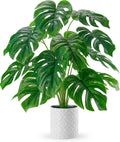26" Fake Monstera Plant in Boho Pot | Faux Tropical Indoor Decor