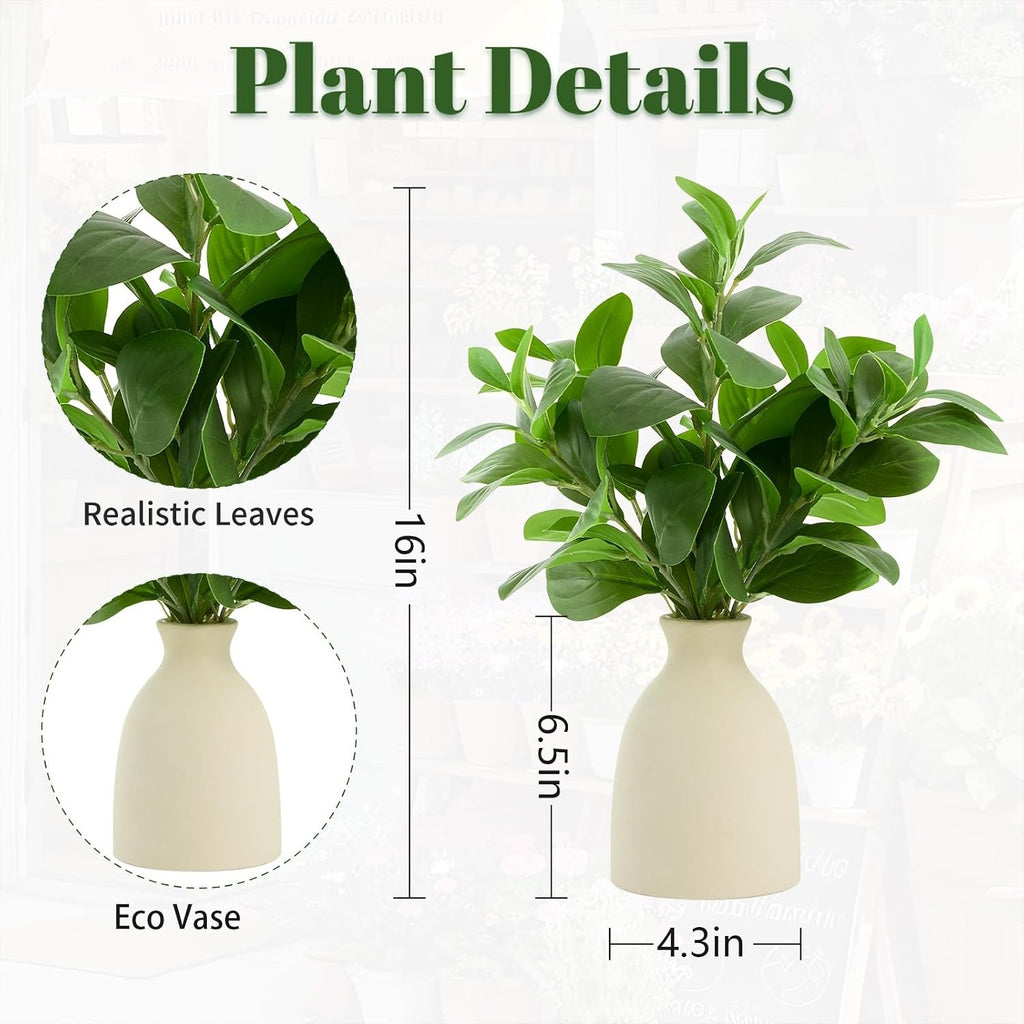 16" Artificial Eucalyptus Plant in Pot – Realistic Faux Greenery for Home, Office & Wedding Decor