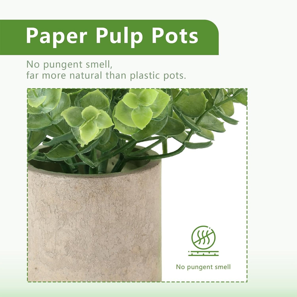 Small Fake Plants, Set of 4 | 10" Faux Potted Indoor Plants for Home & Office Decor
