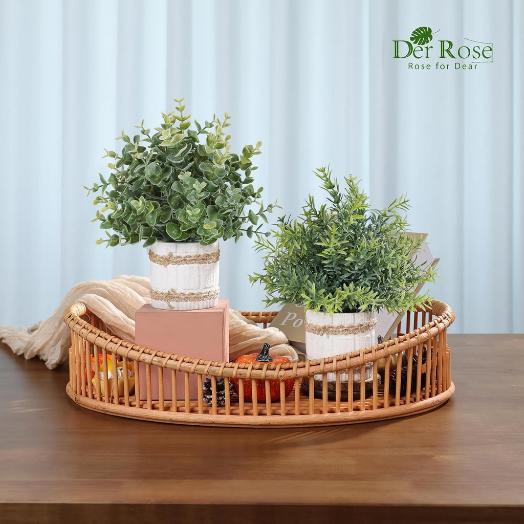 Sage Green Faux Plants, Set of 4 | Mini Potted Indoor Plants for Farmhouse Decor