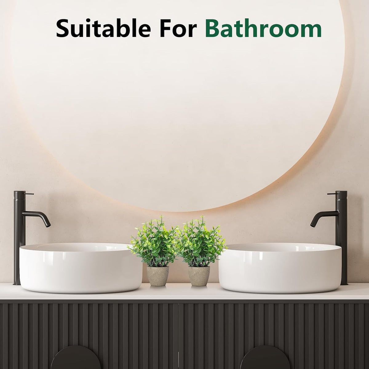 Mini Fake Plants, Set of 2 or 4 | Small Faux Potted Greenery for Bathroom & Desk Decor